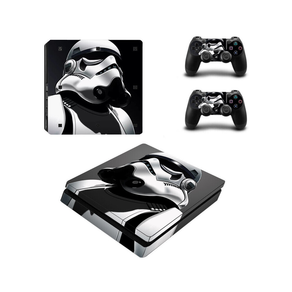 (Stormtrooper) PS4 Slim PVC Stickers for Console + 2 Controllers