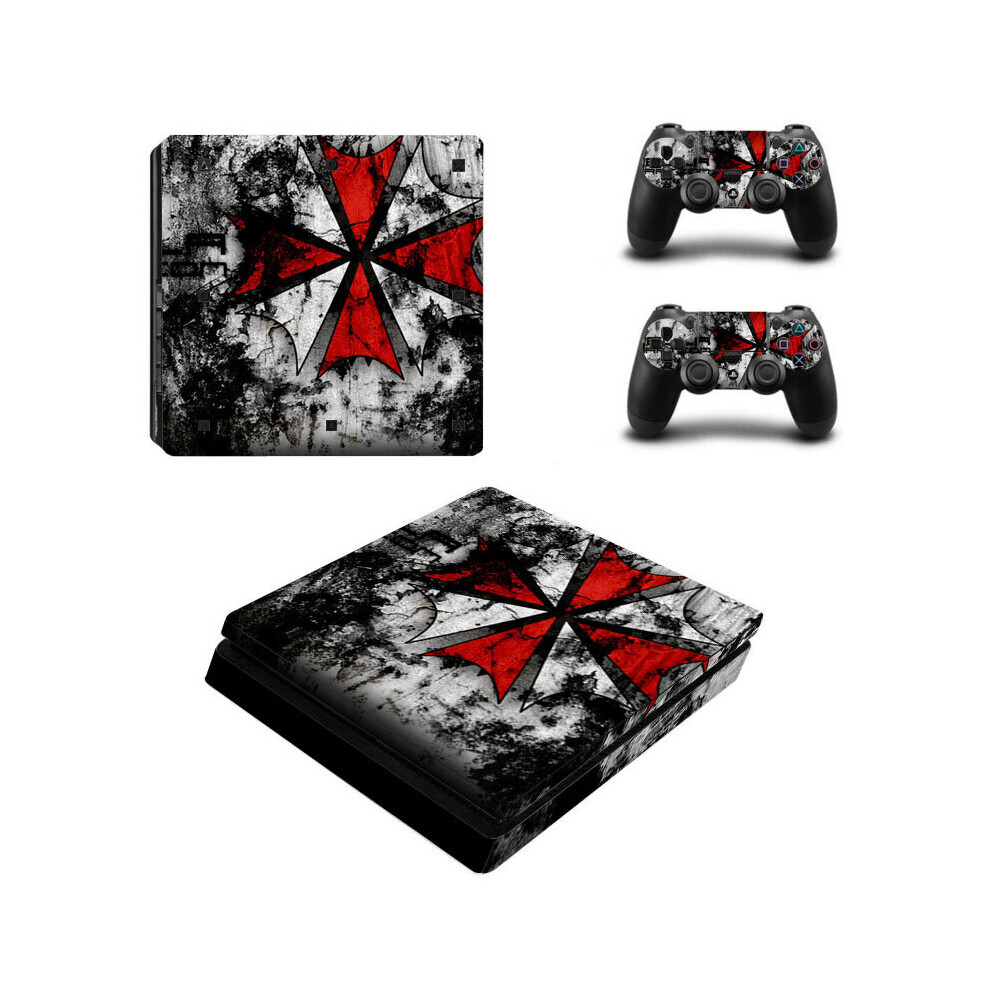 (Umbrella) Ps4 Slim Pvc Stickers For Console + 2 Controllers 5056543415677