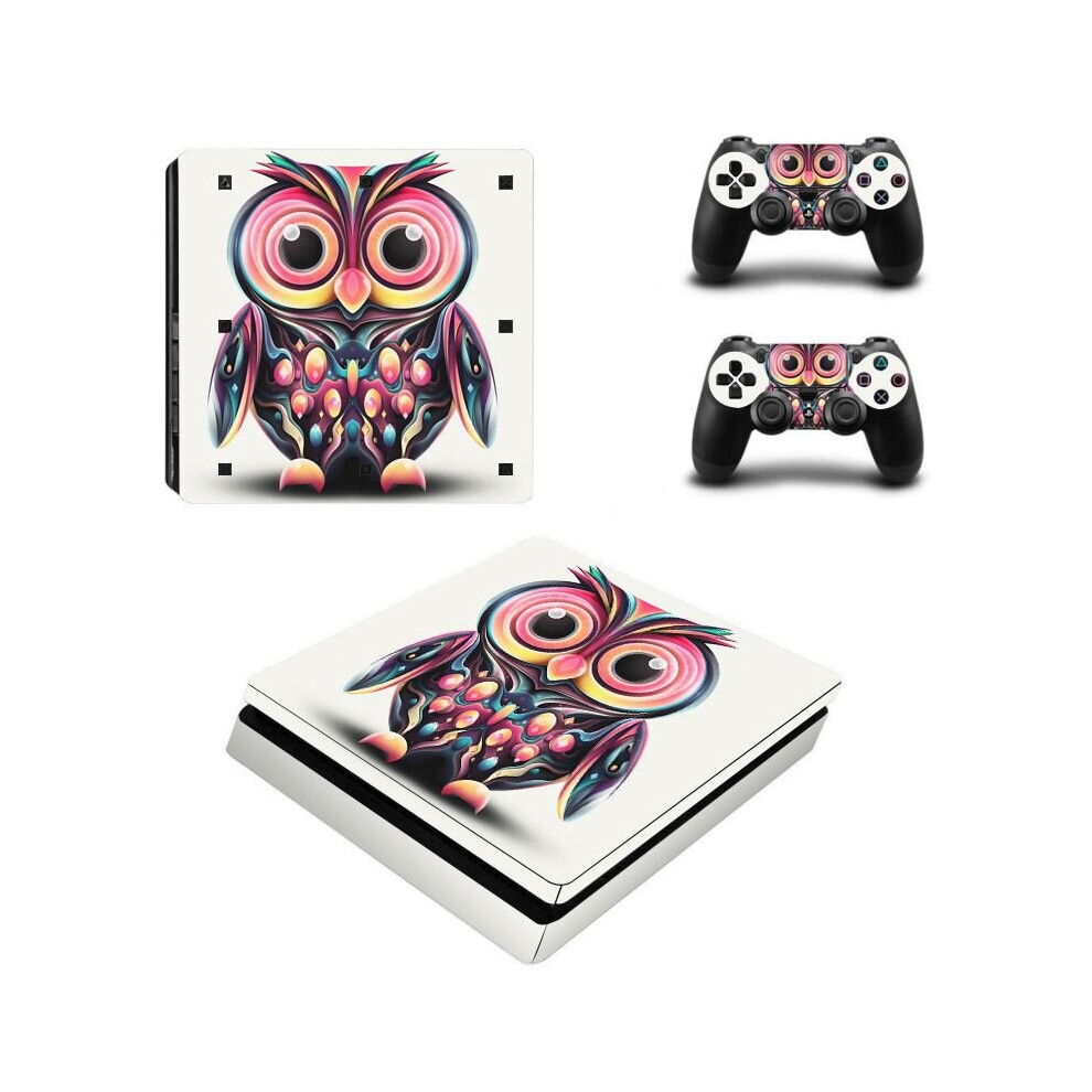 (Owl) Ps4 Slim Pvc Stickers For Console + 2 Controllers 5060589381117