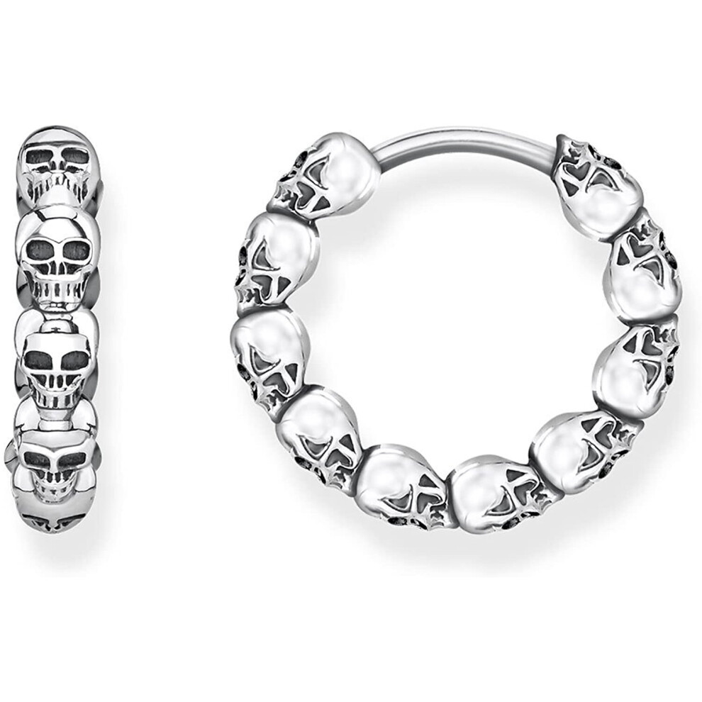 Thomas Sabo Women-Hoop Earrings Skulls Glam & Soul 925 Sterling Silver Cr619-637-22