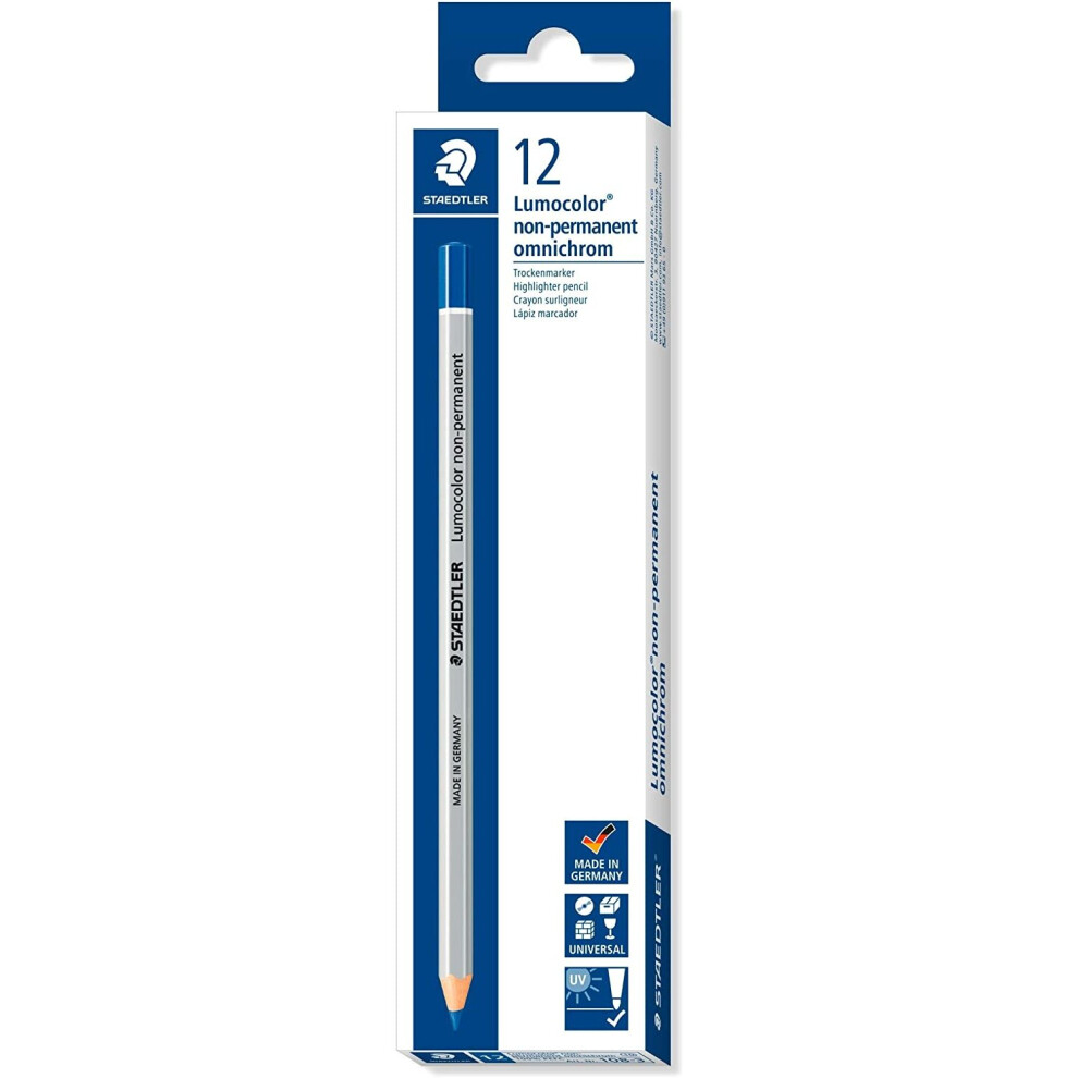 Staedtler Lumocolour Non Permanent Omnichrom Pencil - Blue (Box of 12)