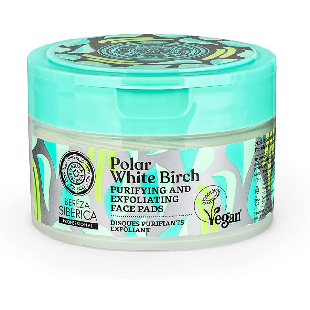 Natura Siberica Polar White Birch. Purifying And Exfoliating Face Pads