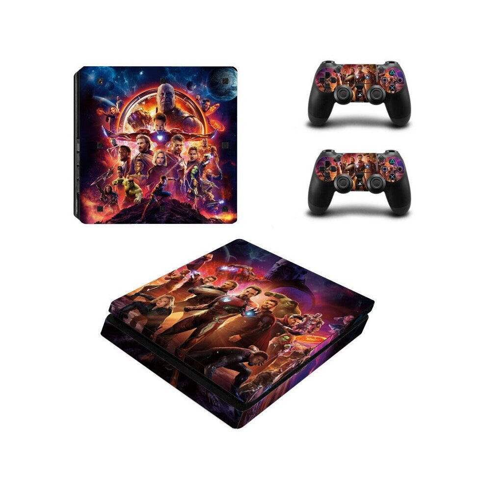 (Heroes 4) Ps4 Slim Pvc Stickers For Console + 2 Controllers 5056543415608