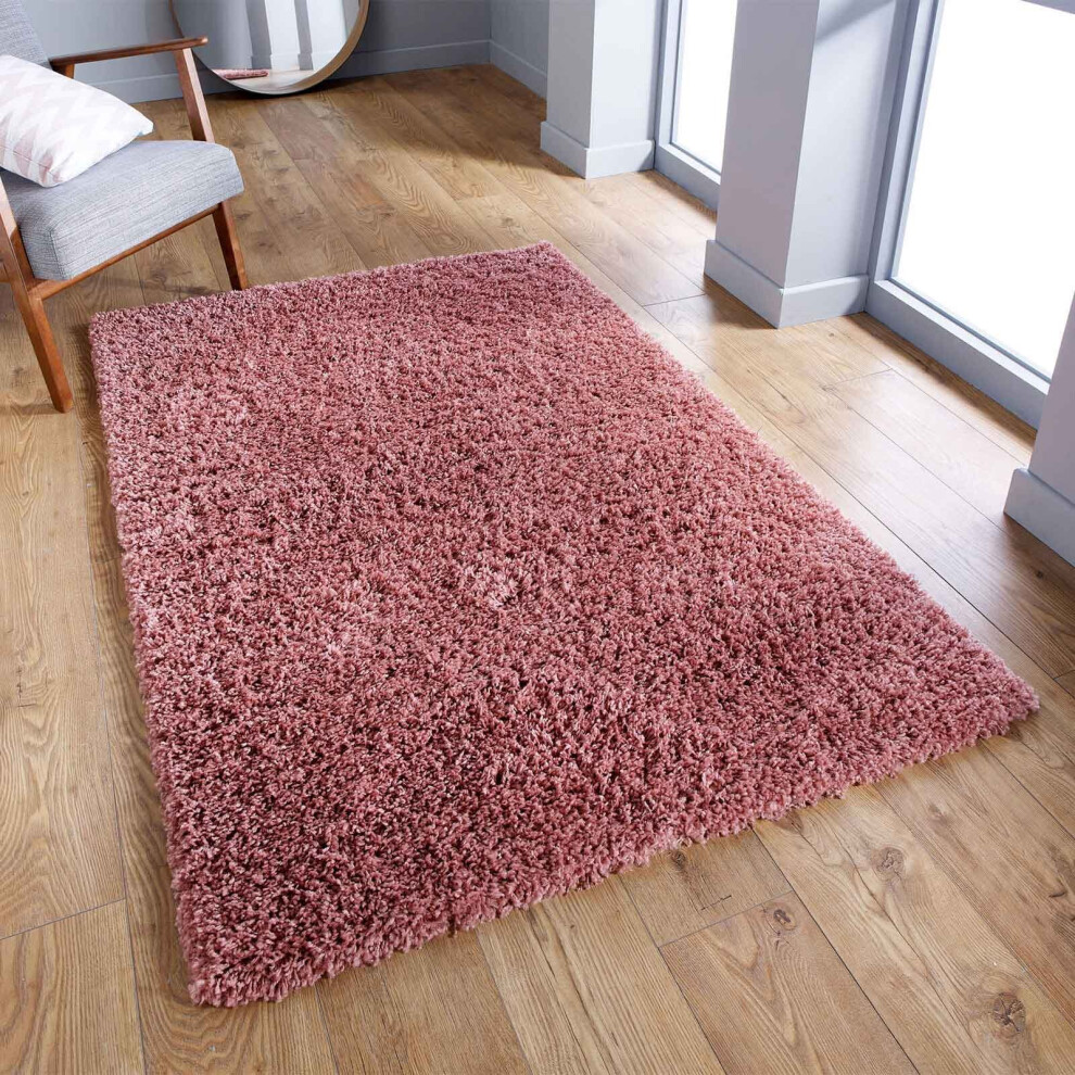 (Pink, 80 x 150 cm) Fluffy Plain SHAGGY Rugs Thick 5cm Shag Pile Small Big XL Large Living Room Rug Bedroom Carpet Mat