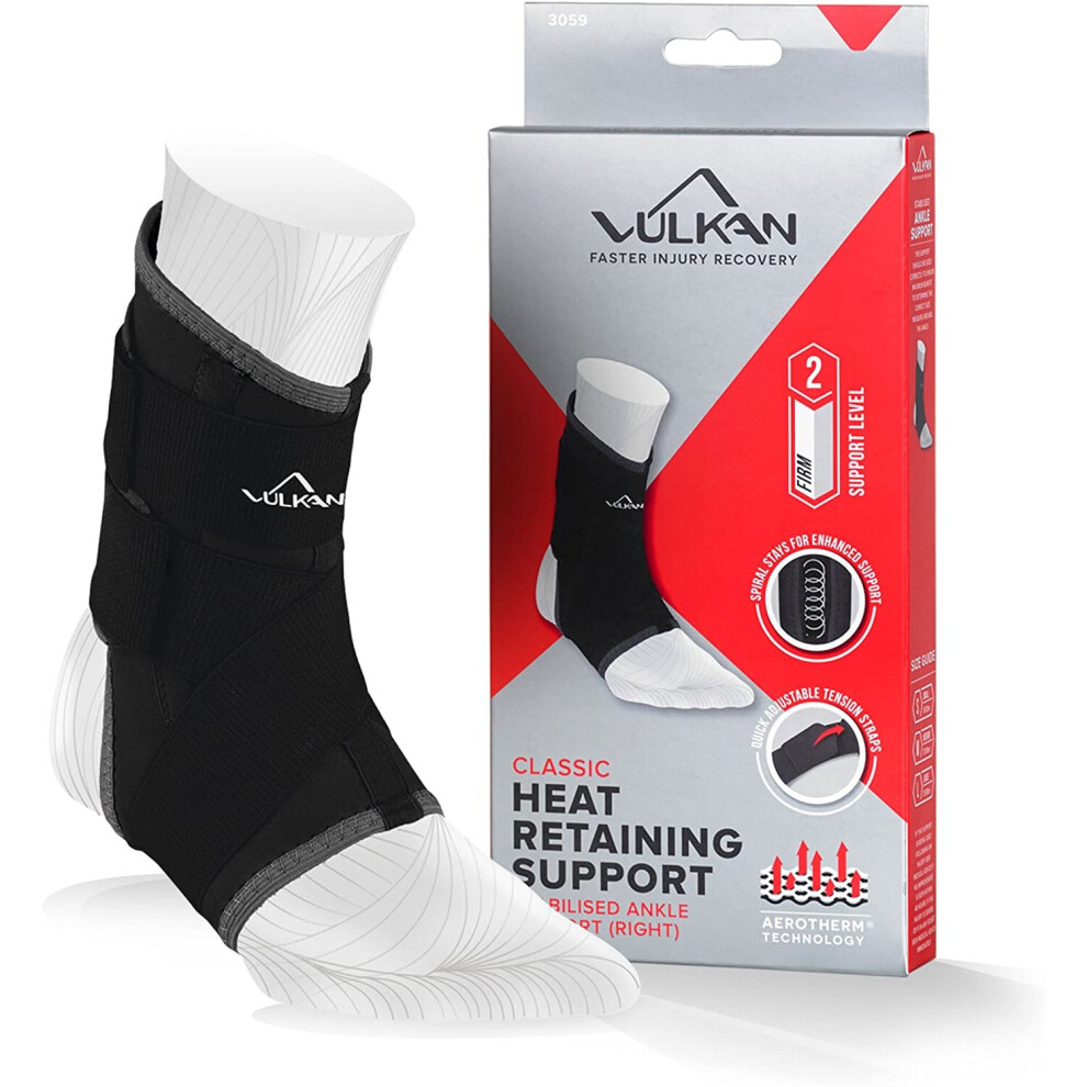 Vulk Vulkan Classic Right Ankle Brace, Medium, Ankle Support For Rolled Ankles, Sprains, And Strains, Compression Sleeve For Athletes And Exercising,