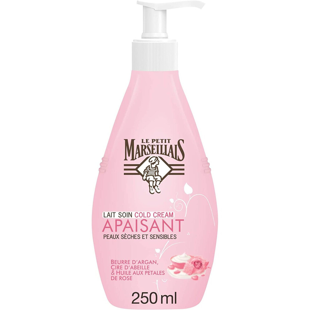 Le Petit Marseillais Cream Milk Cold Argan Butter Beeswax/Rose Petal Oil 250 Ml