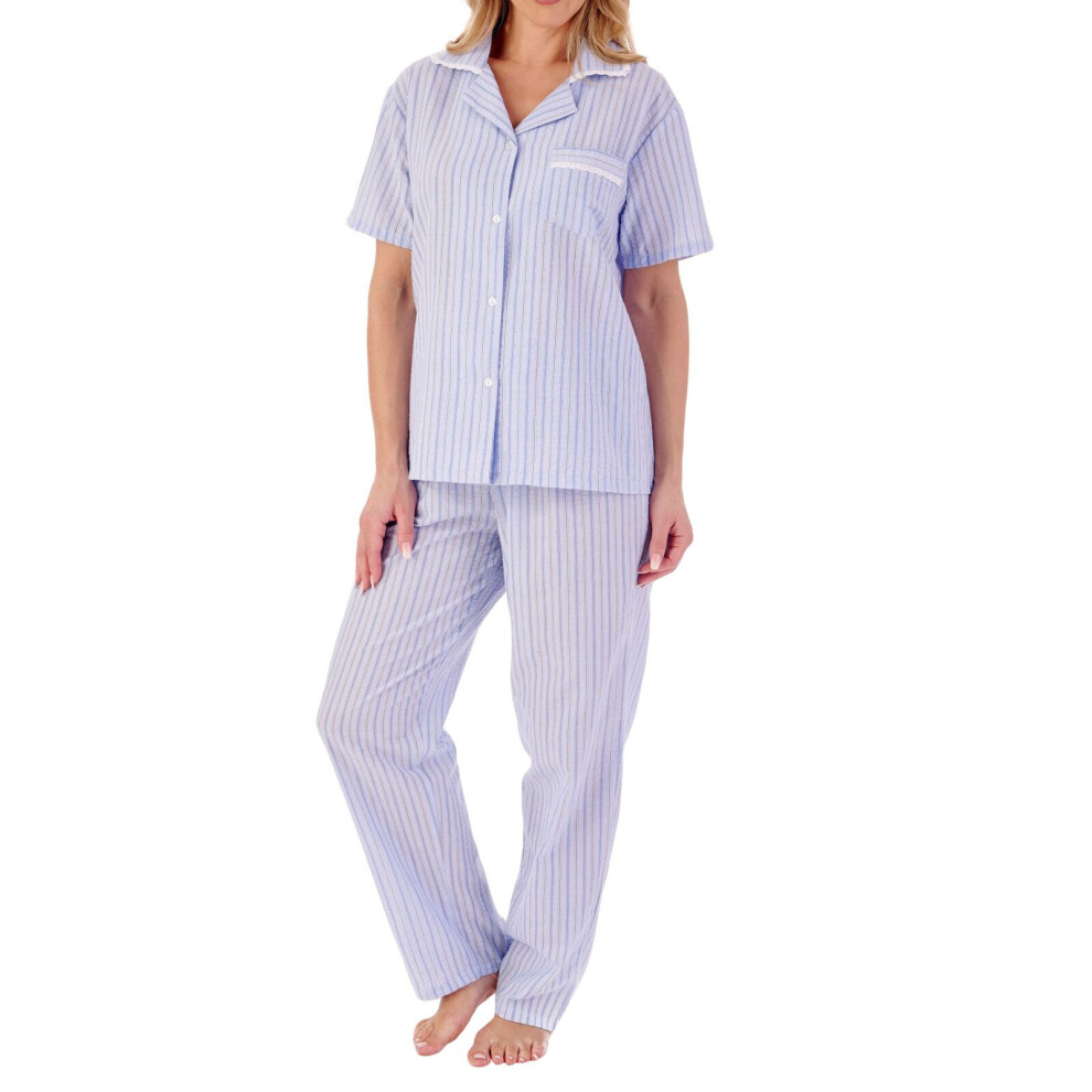 (Blue, 10/12) Slenderella PJ01225 Women's Cotton Pyjama Set