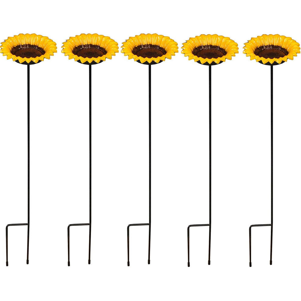 Cast Iron Wild Bird Sunflower Dish Bird Feeder (Set of 5)