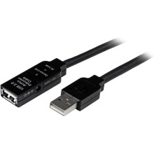StarTech.com 5m USB 2.0 Active Extension Cable M/F - 5 meter USB A Male to USB A Female USB 2.0 Repeater / Extender Cable - Black - 15ft (USB2AAEXT5M)