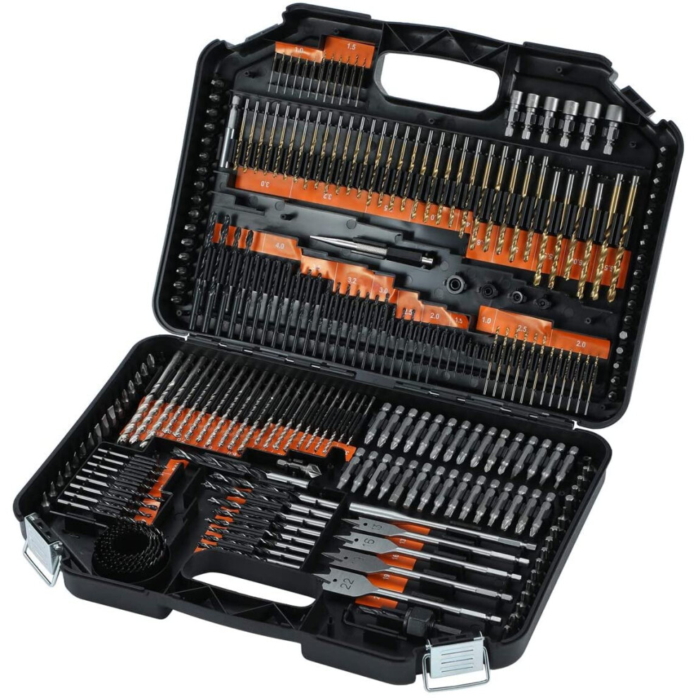 Topway 246Pc Combination Drill Bit Set Including Hss Titanium Twist Drill Bits, Masonry Drill Bits, Wood Drill Bits, Screwdriver Bits & More, Metric, 5060524769383