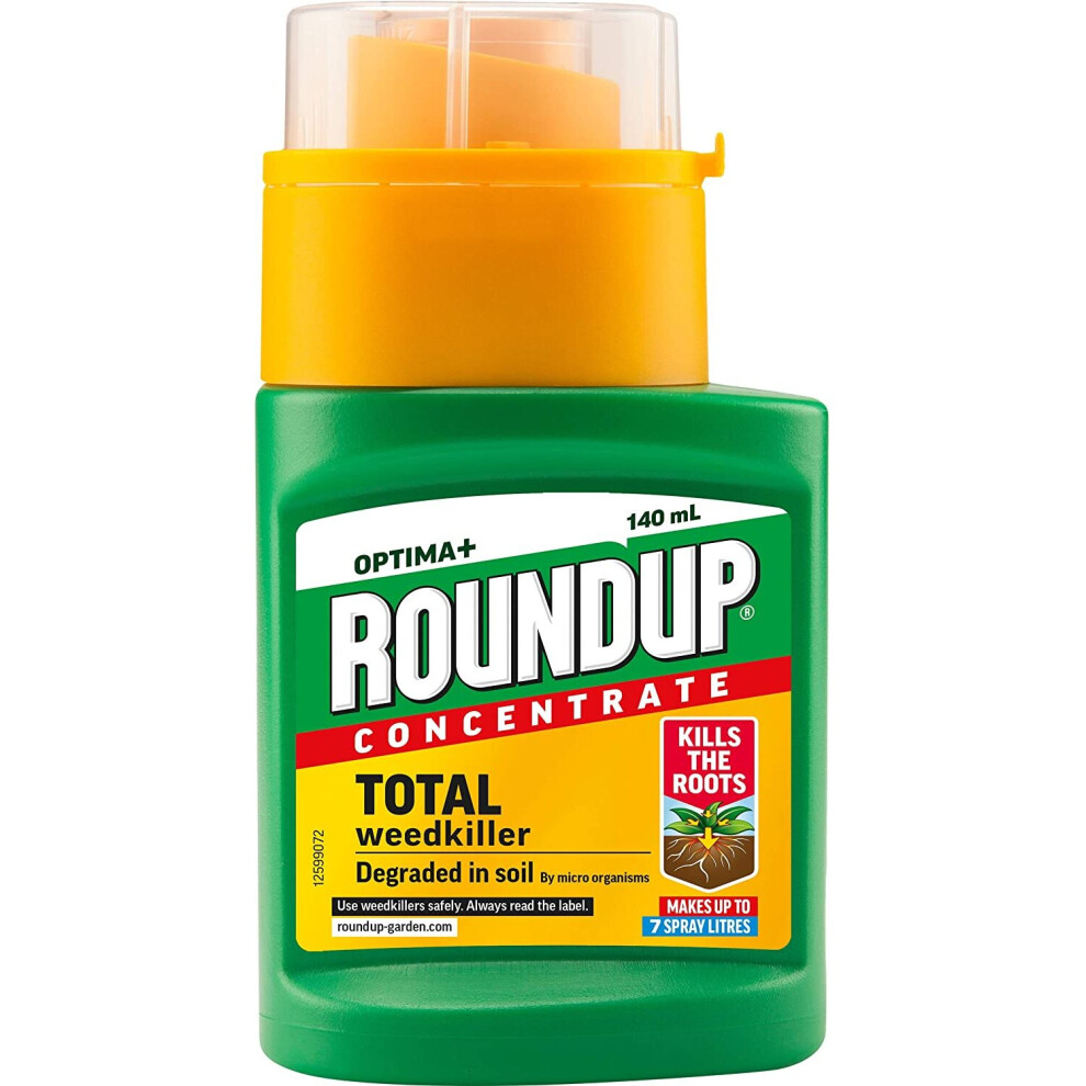 Roundup Optima+ Total Weedkiller, Concentrate, 140 Ml