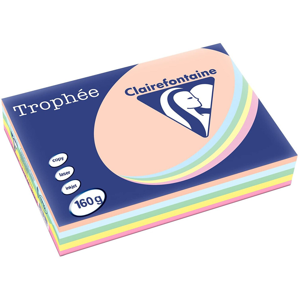 Trophee Card A4 160Gm Pastel Assorted (Pack Of 250) Clairefontaine