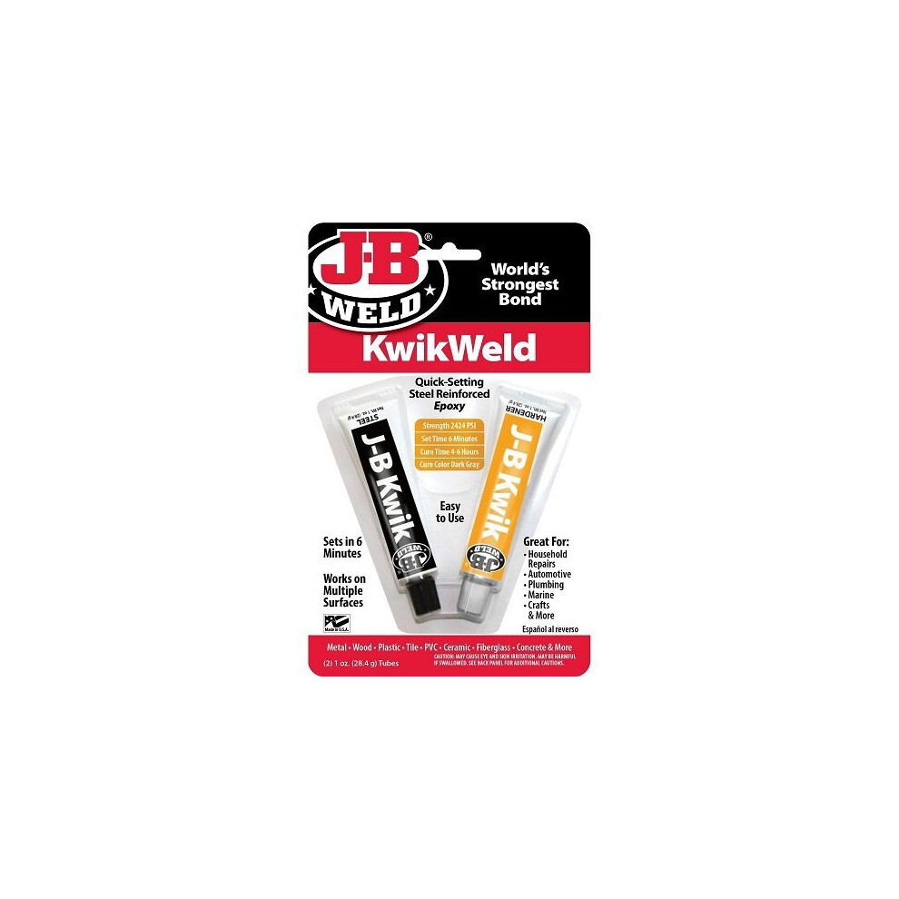 J-B Weld 8276F KwikWeld Quick Setting Twin Tube Steel-Reinforced Epoxy