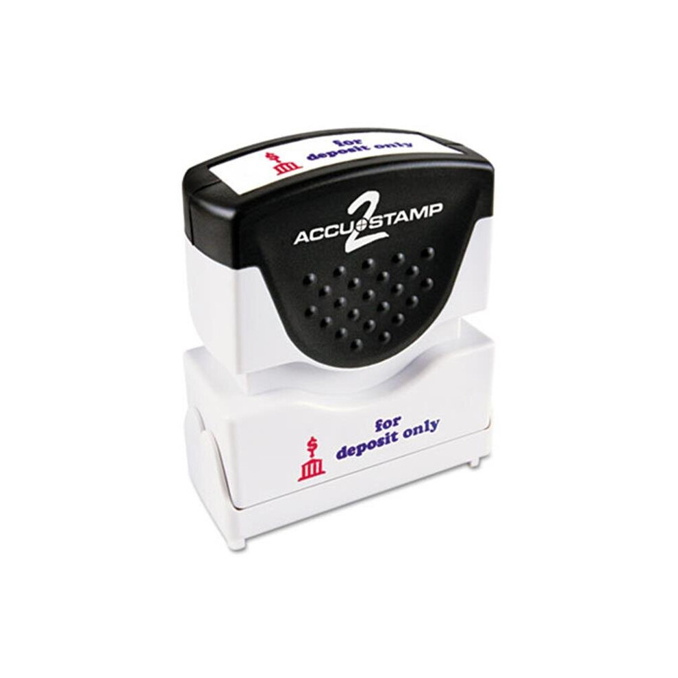 Photos - Other Office Equipment Accustamp2 035523 Shutter Stamp with Anti Bacteria, Red-Blue, FOR DEPOSIT ONLY, 1 .63 x .5