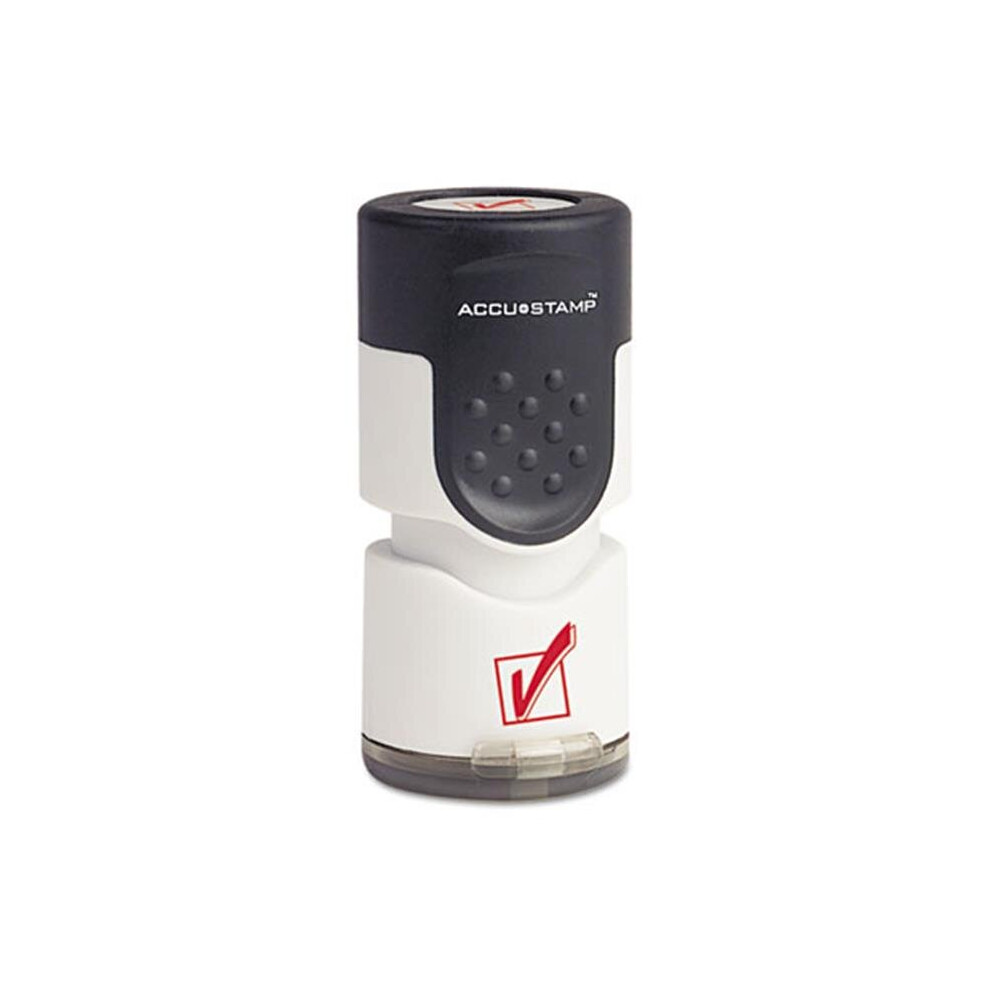 Photos - Other Office Equipment Accustamp 035658 Pre-Inked Round Stamp with Anti Bacteria, Check Mark, .63 in. dia, Red