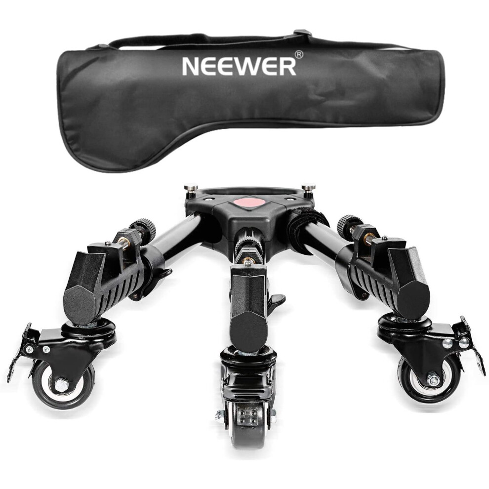 Neewer Photography Professional Heavy Duty Tripod Dolly With Rubber Wheels And Adjustable Leg Mounts For Canon Nikon Sony Dslr Cameras Camcorder Photo