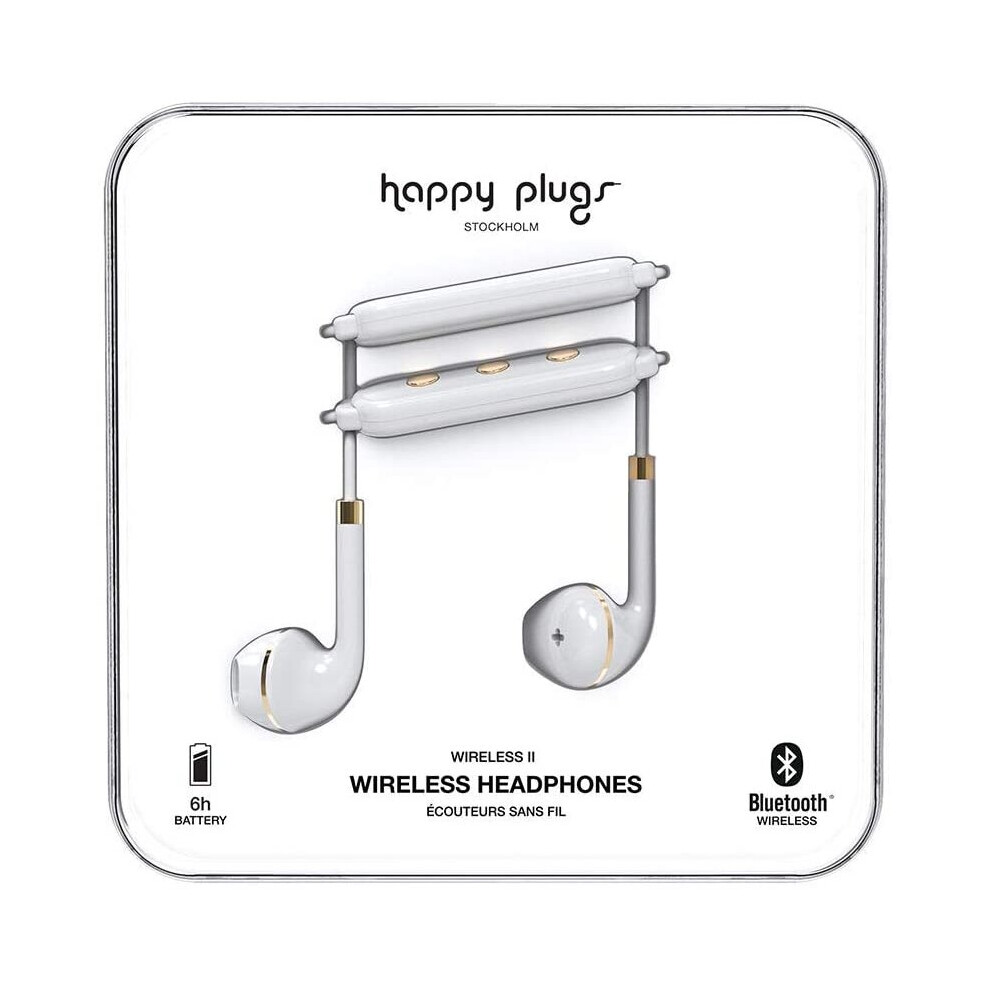 Photos - Headphones Happy Plugs | Wireless II | Wireless Bluetooth with In-line Remote And Microphone | White | One Size