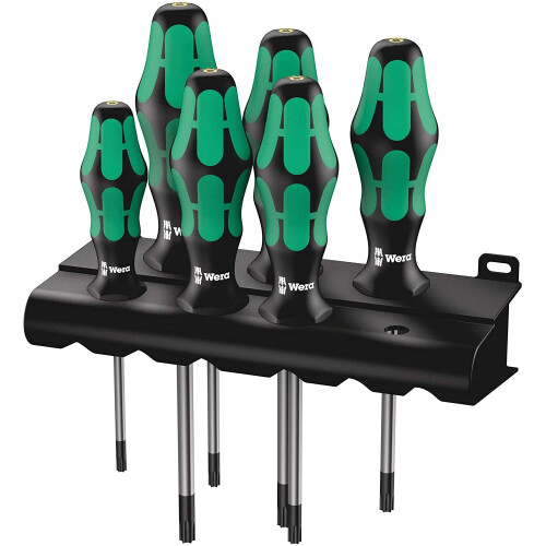 Wera Wera 367/6 TORX® Bore Hole Kraftform Plus screwdriver set with rack, 6pc, 05138250001