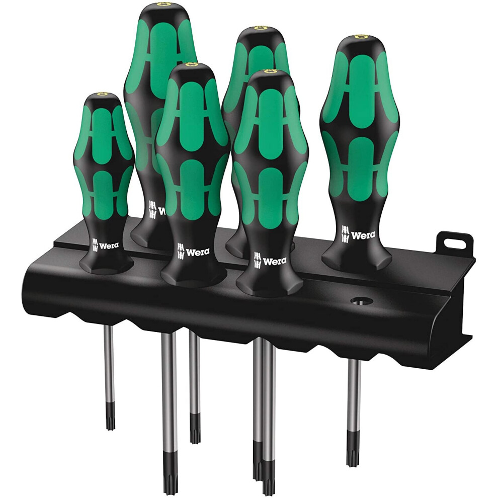 Wera 367/6 TORX® Bore Hole Kraftform Plus screwdriver set with rack, 6pc, 05138250001