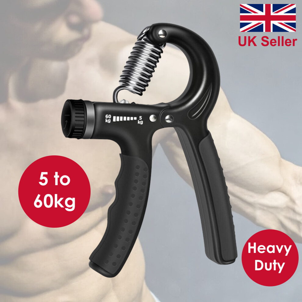 5-60KG Adjustable Hand Grip Strengthener Power Gripper Wrist Forearm Trainer