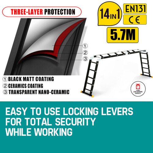 5.7M Multi Purpose Folding Aluminium Heavy Duty Ladder 2