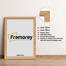 (6x4 Inch) Oak Picture Frame / LW Style Wall Art Frame / Modern Photo Frames
