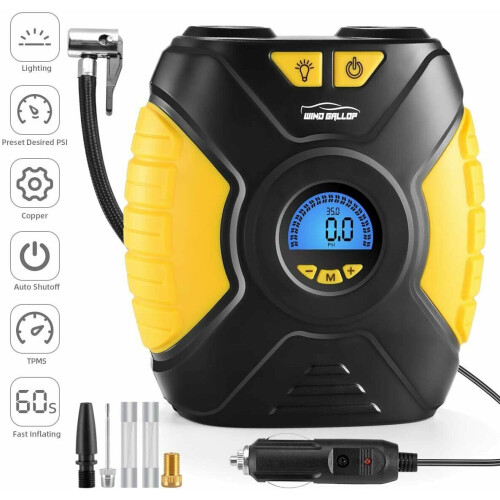Digital Car Tyre Inflator Air Tool Portable Air Compressor Pump 12V