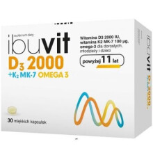 IBUVIT D3 2000 + K2 MK-7 Omega 3 - 30 soft capsules
