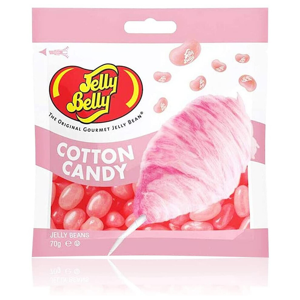 Jelly Belly Jelly Beans - Gluten Free Sweets, Dairy and Fat Free - Cotton Candy Flavor, Food Gifts for Children, 70g (Pack of 12)