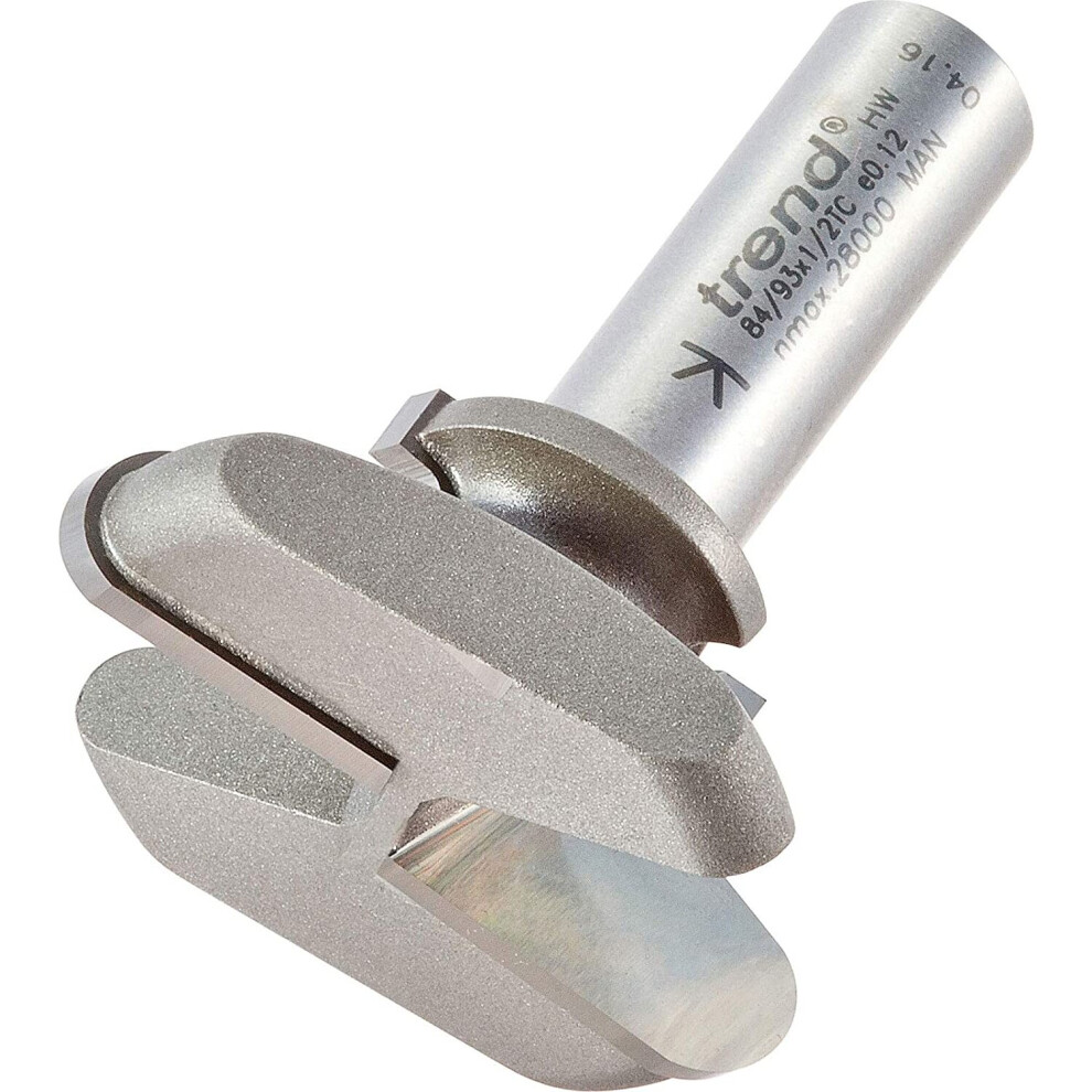 Trend 84/93X1/2TC Professional 1/2" Shank Drawer Pull Router Cutter Bit-84/93X1/2TC-Diameter 45mm & 24mm Cutting Length 17mm Radius 4mm & 2mm Tungsten