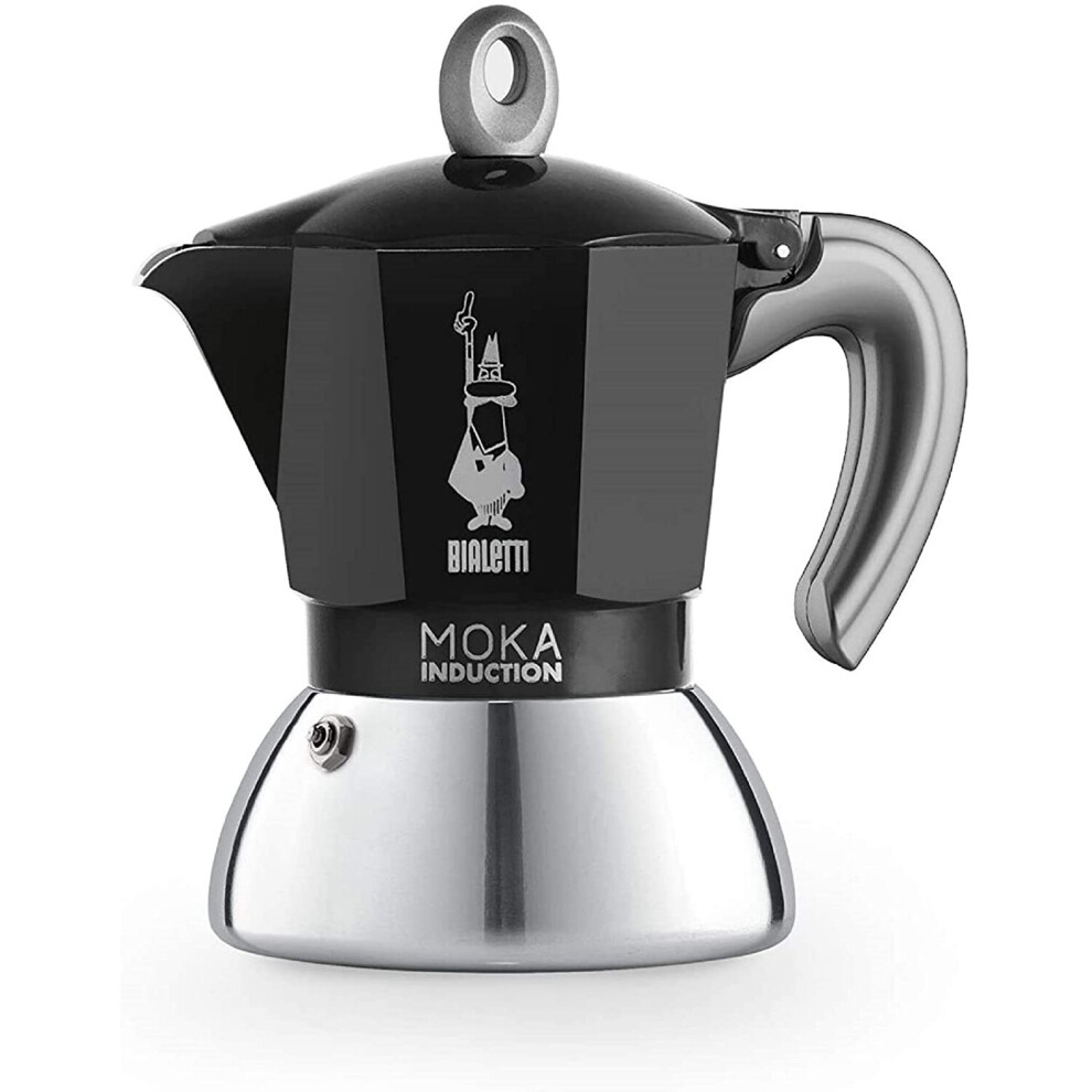 Bialetti New Moka Induction Induction Coffee Maker, 2 Cups, 90 milliliters, Aluminium, Black