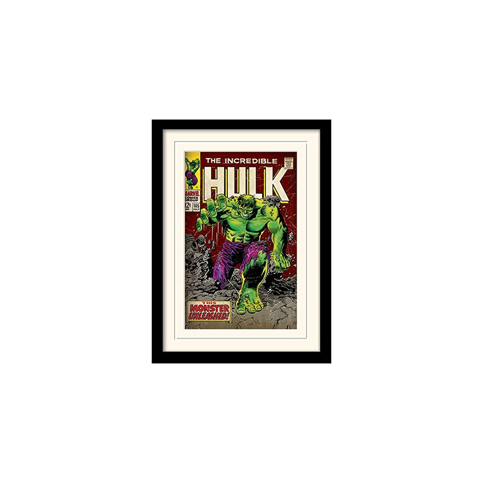 MARVEL MP11021P-PL Incredible Hulk (Monster Unleashed) 30x40 cm Mounted & Framed