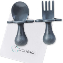 Grabease Self-Feeding Cutlery Set, Grey