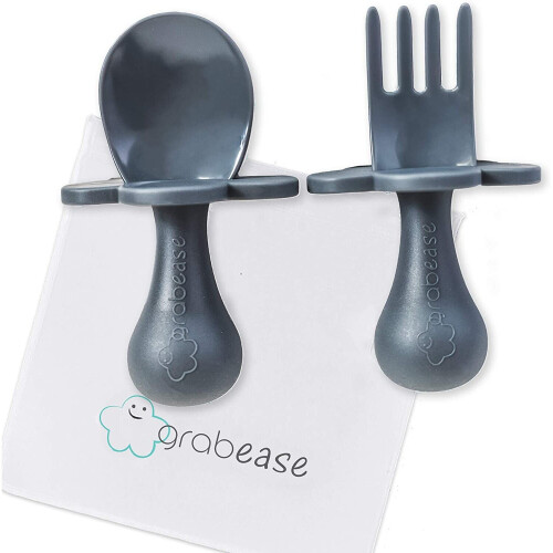 Grabease Self-Feeding Cutlery Set, Grey