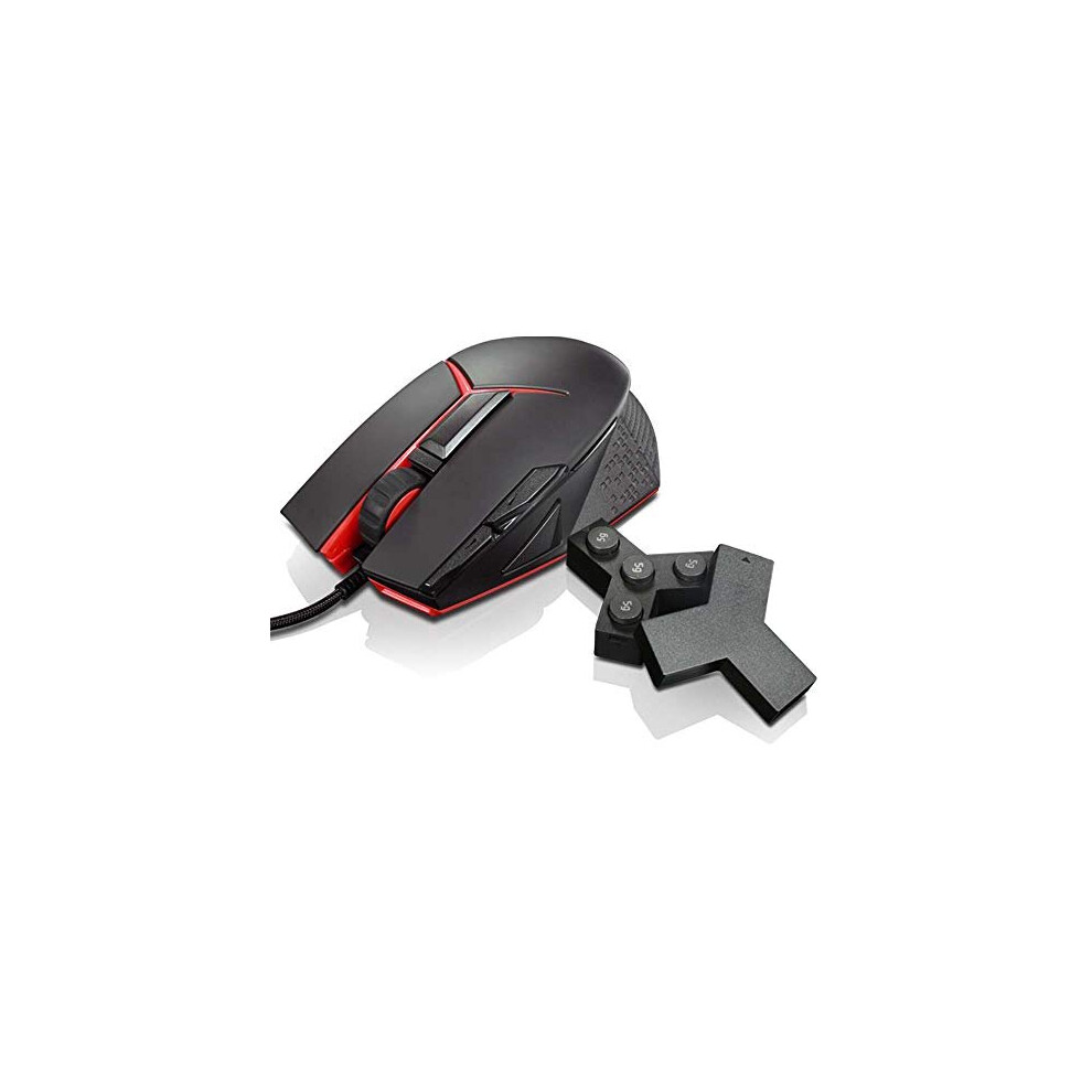 Lenovo Y (Precision Gaming Mouse with 8200Â DPIÂ âÂ Up to 1000Hz Polling Rate, 9Â Programmable Buttons, Five Different WeightÂ âÂ Black/Red