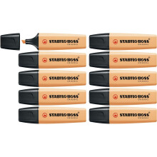 Highlighter - STABILO BOSS ORIGINAL Pastel Box of 10 Pale Orange