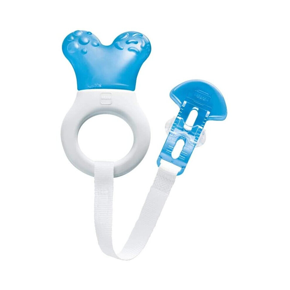 MAM Mini Cooler & Clip, Cooling Component Comforts Teething Babies, Sensitive Gums Massaged By Baby Ring, Long Range Reaches All Baby Teeth, Suitable