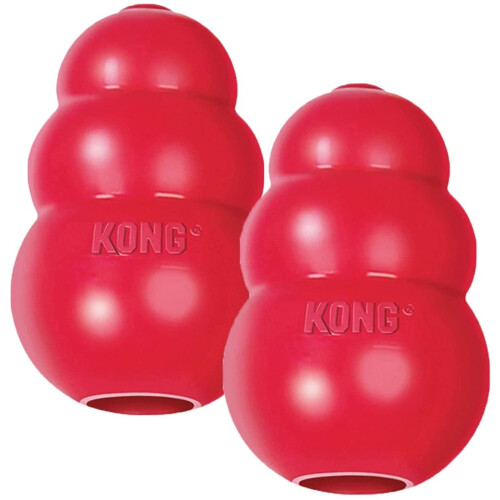 KONG KONg Classic Medium Hundespielzeug, Rot, Medium, 2 Stck