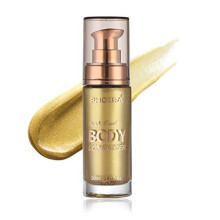 PHOERA High Gloss Waterproof Body Luminizer Glitter Face Shimmer Moisturizer Lotion Tan Cream Foundation Makeup Bronzer - 102 Metallic Gold
