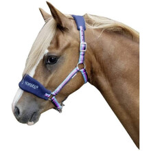 HKM Funny Horses MS Shetty 9224 Horse Halter Stable Halter Field Halter, Mini Shetty, Dark blue/blue/dark pink.