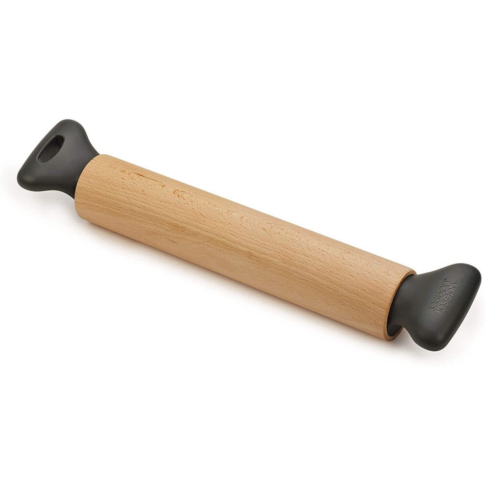 Joseph Joseph 40108 Grip Ergonomic Rolling Pin-Grey, Stainless Steel