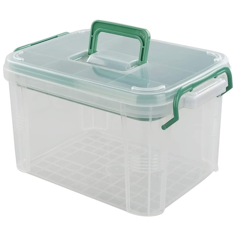 Cadineer Household Plastic First Aid Kit, Plastic Medicine Box, Clear Storage Box