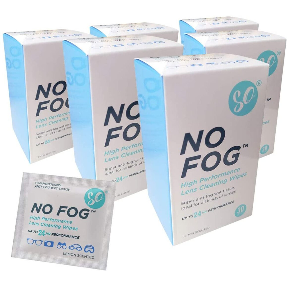 So No Fog Anti-Fog Wipes, Steamed Up Glasses, Glasses Cleaning, Fog Wipes, Lens Cleaning 180 Pack