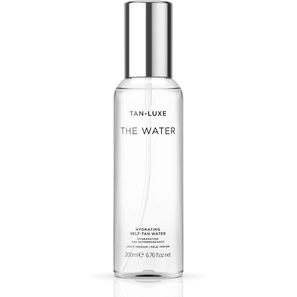 Tan Luxe THE WATER Fake Tan Water, Medium (200 ml) Self Tanning Water, Cruelty Free & Vegan