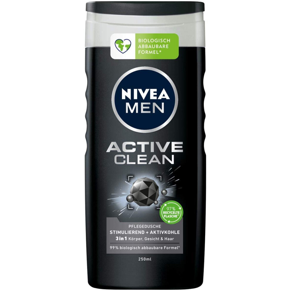 Nivea Men Active Clean Shower Gel, 250 ml