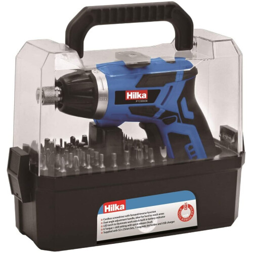 Hilka Hilka Tools PTCSDK36 3.6V Li-ion Cordless Screwdriver Kit, Blue