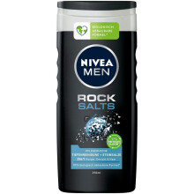 NIVEA MEN Rock Salts Shower Gel (250 ml) with Natural Rock Salts, Effective Shower for a Cleaned, Refreshed Skin Feeling