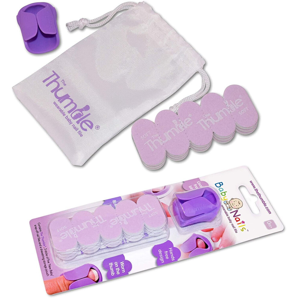 Baby Nails™ - The Wearable Baby Nail File I New Baby Standard Pack - Baby Nail Care Set For Newborn's (0 Months+) Thumble