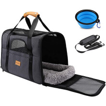 morpilot Pet Carrier Bag, Portable Cat Carrier Bag Top Opening, Removable Mat and Breathable Mesh, Foldable Cat Carrier Transport Bag for Dogs and