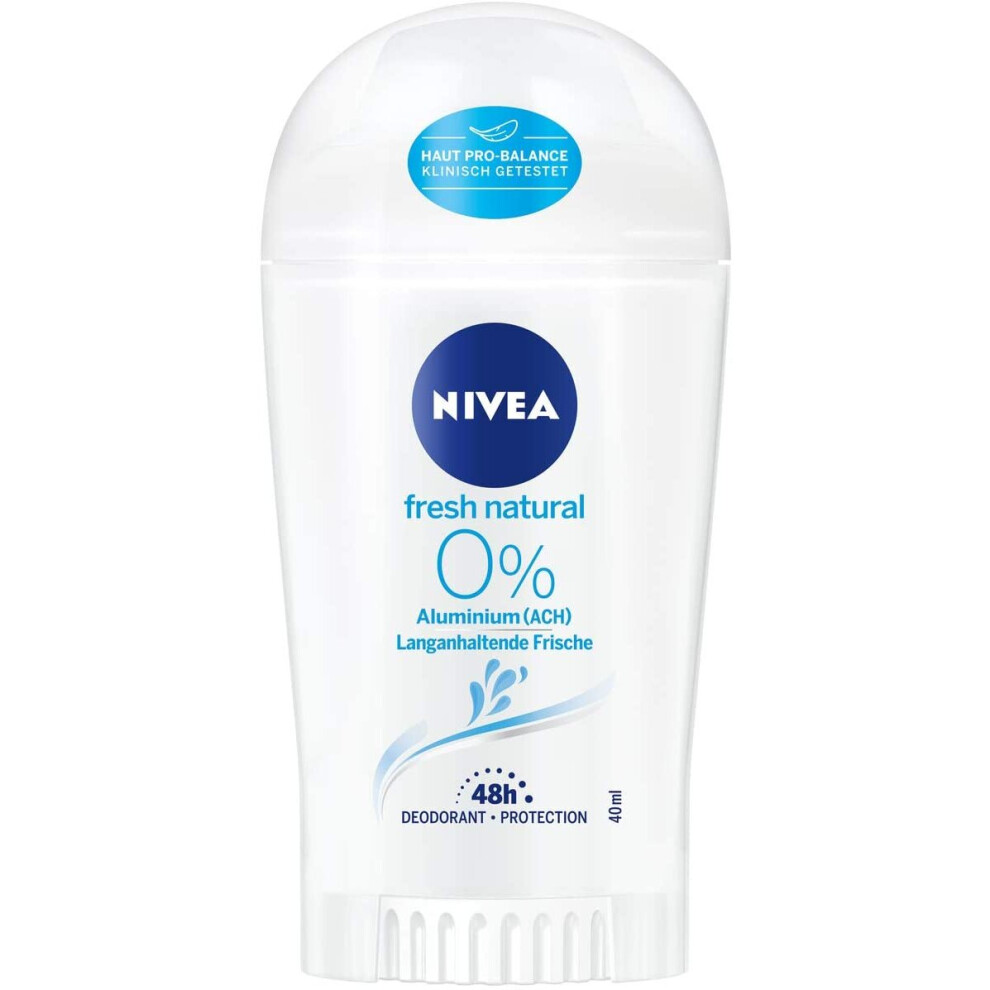 Nivea Fresh Natural Deodorant Stick (40 Ml), Deodorant Stick Without Aluminium (Ach) With Fresh Floral Fragrance, 48H Deodorant With Antibacterial